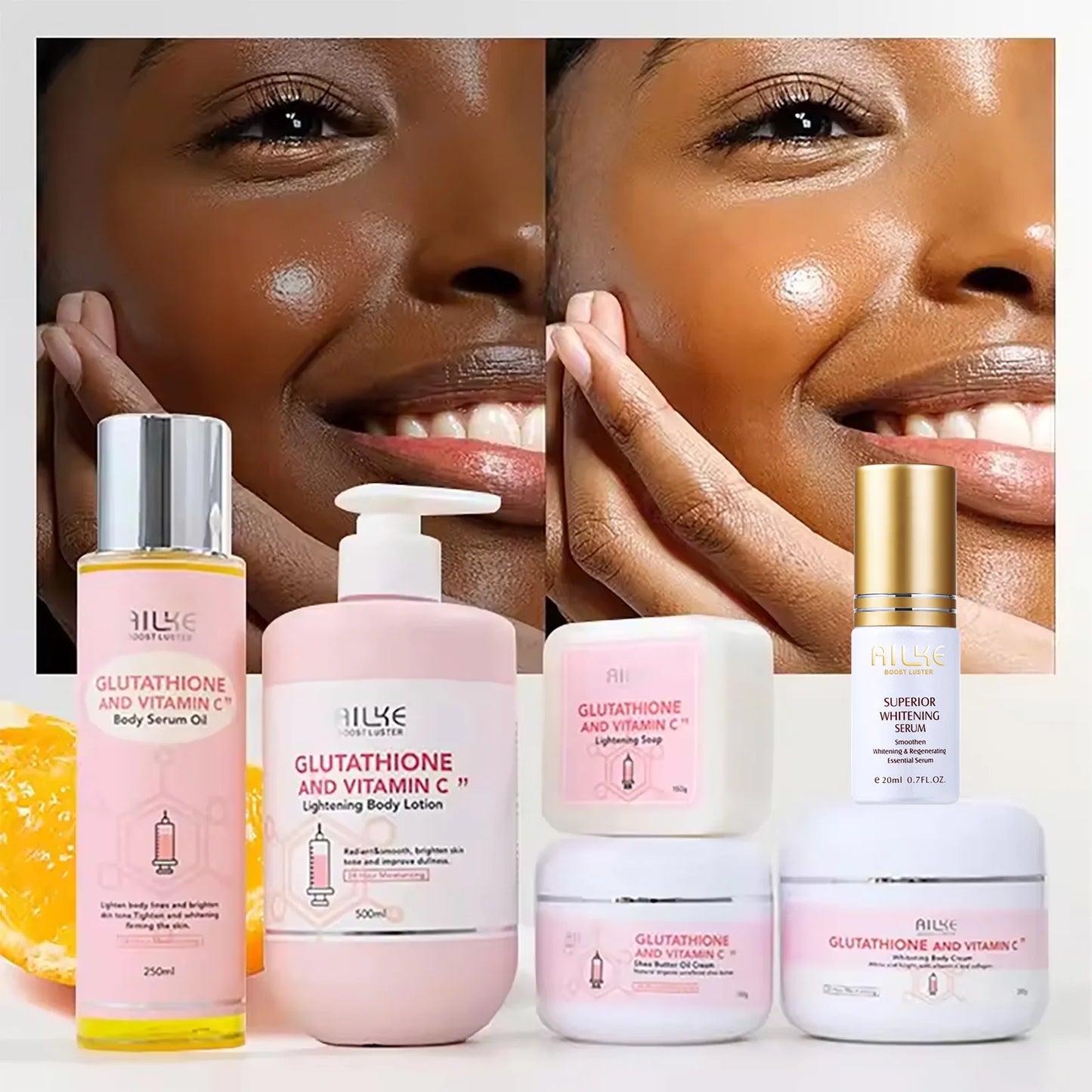 AILKE Brightening Skin Care Set – Vitamin C & Glutathione