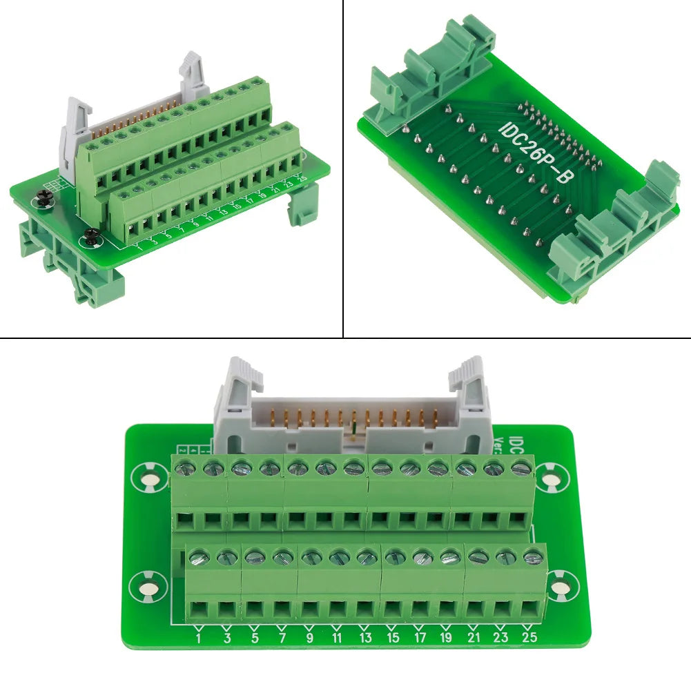 Board Module Stable DIN Rail Module Compact for Male Header Connectors IDC26P Male Board 5mm Mount Interface Peaceful Pleasures Health and Wellness