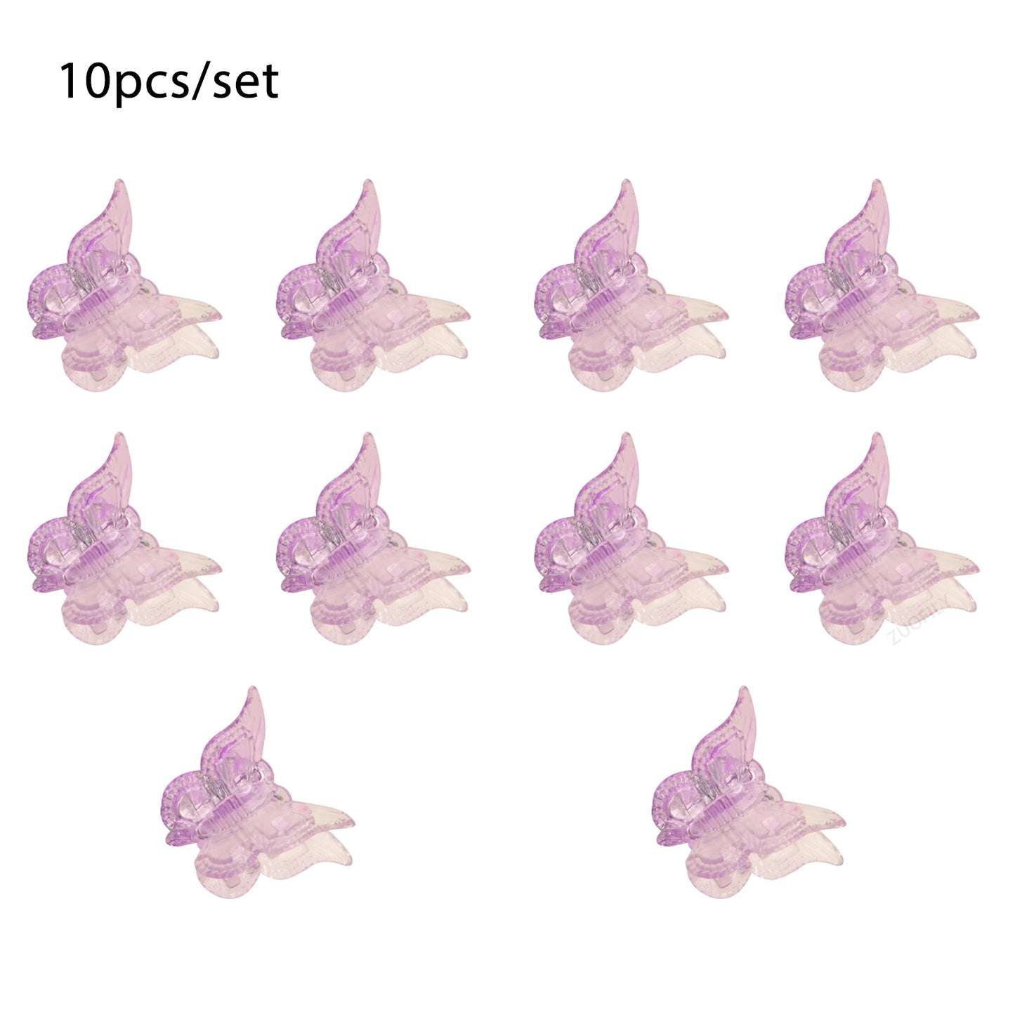 10-Pack Butterfly Hair Claw Clips | Gradient Mini Barrettes for Girls
