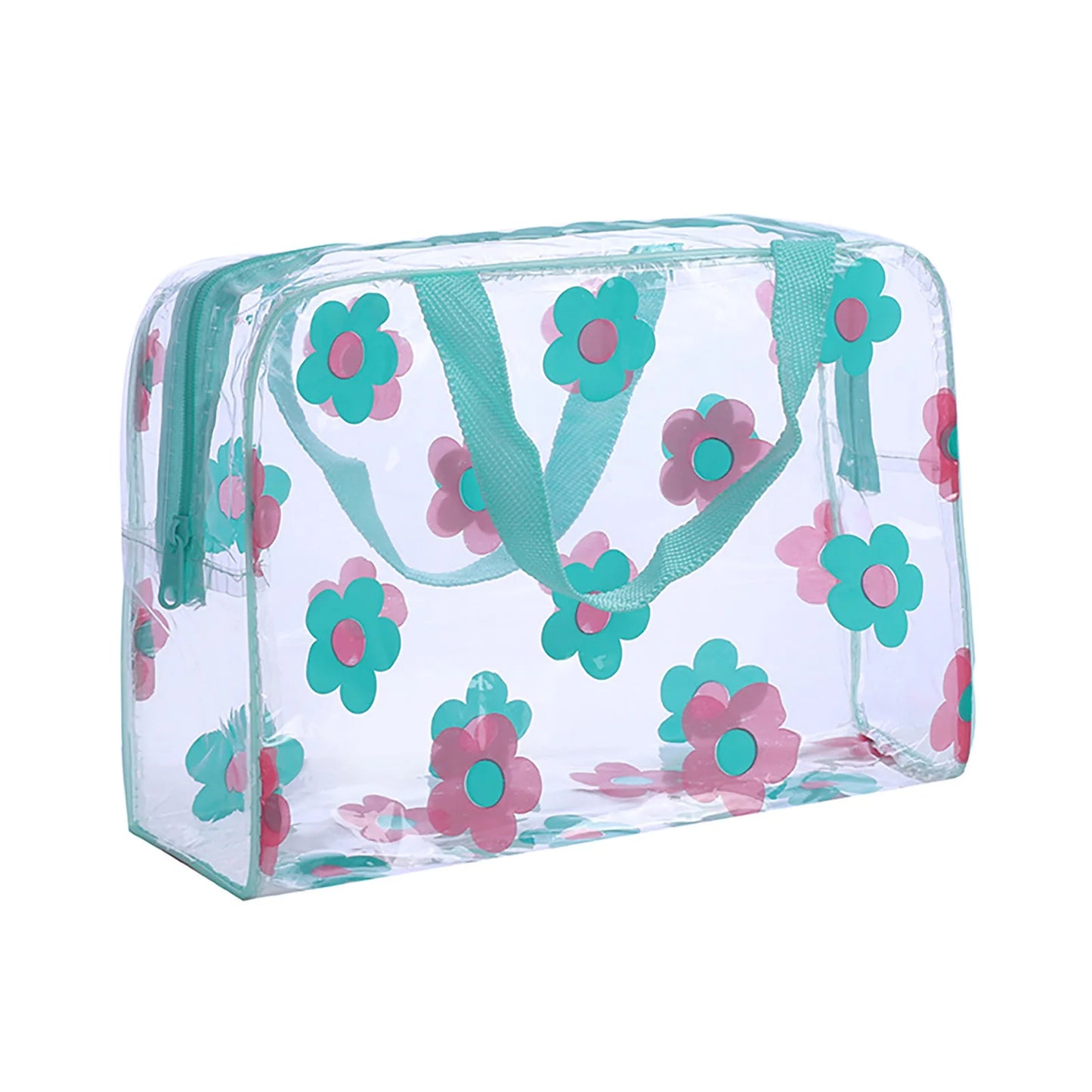 Transparent Travel Cosmetic Bag Large Capacity and Lightweight Design for Small Items Storage Management Peaceful Pleasures Health and Wellness Green