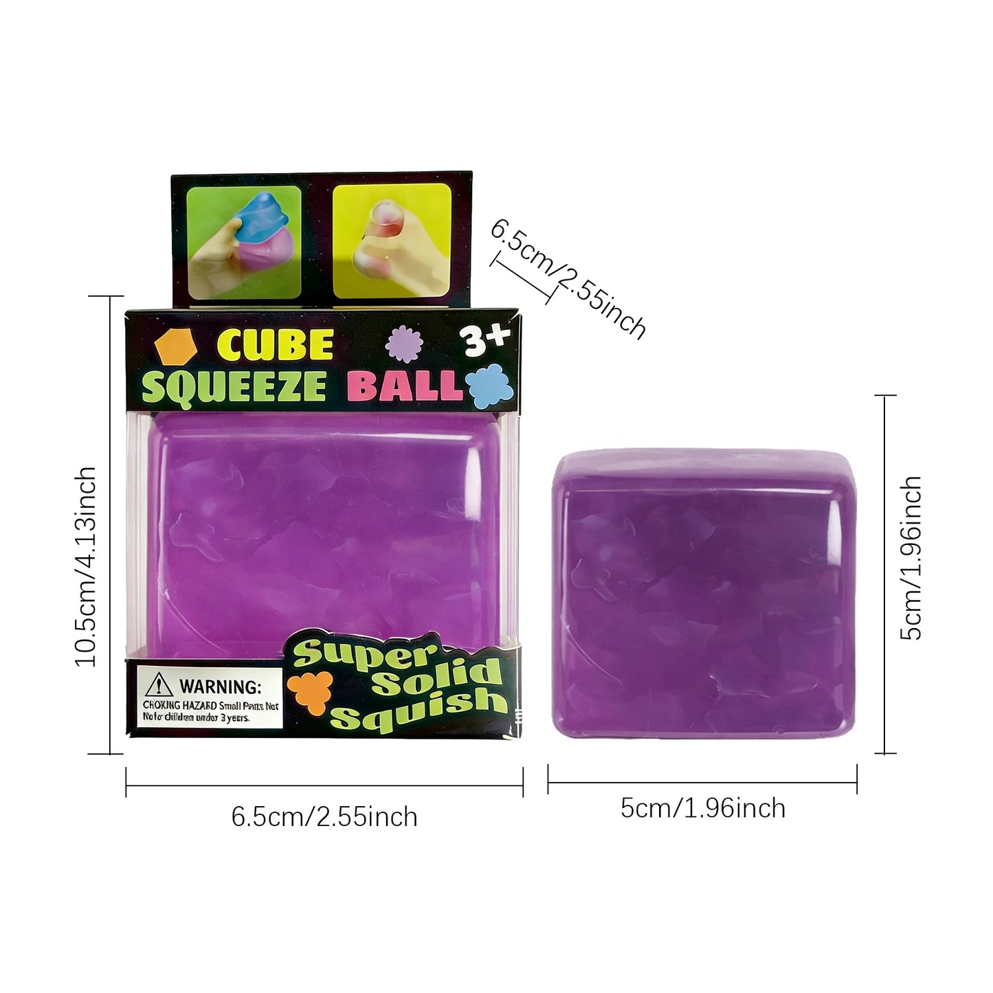 Mini Ice Cube Squishy Fidget Toy | Soft Sensory Squeeze Cube