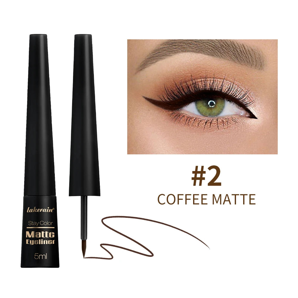 Waterproof Eyeliner Pen Matte Liquid Eyeliner 17H Long Wear Sweat Proof Smudgeproof Stain-free Ultra-fine Liquid Cosmetics Peaceful Pleasures Health and Wellness 2 Coffee Matte