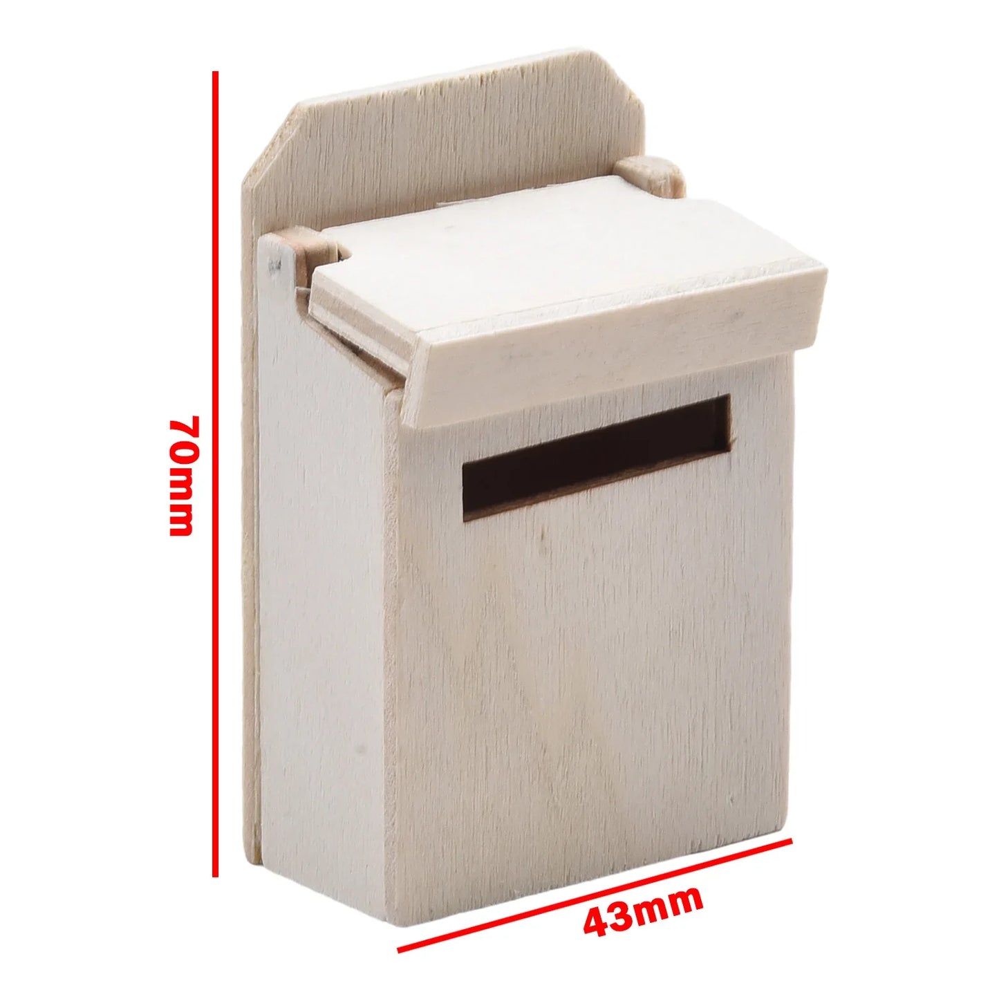 Miniature Wooden Flip Mailbox – DIY Dollhouse Craft Model