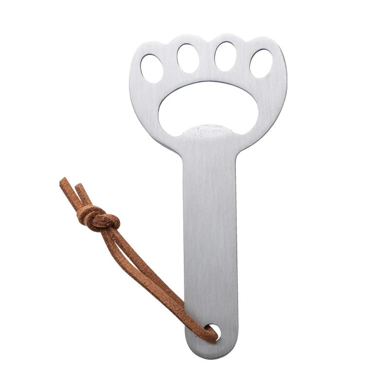 Cat Claw Stainless Steel Bottle Opener with Hanging Rope Novelty Bottle Opener Peaceful Pleasures Health and Wellness Rope Style Silver