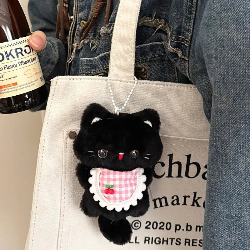 Plush Cat Bag Charm – Cute Squeaky Keychain Pendant