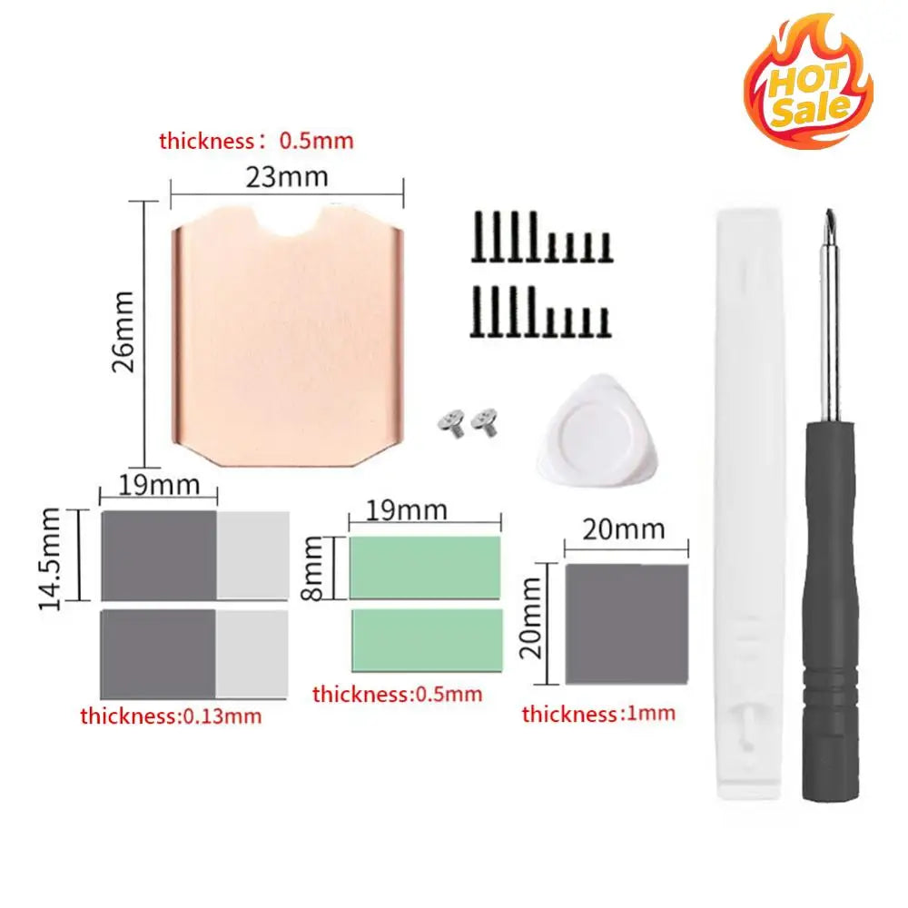 Copper Heat Sink & Thermal Pad for Steam Deck M.2 2230 SSD