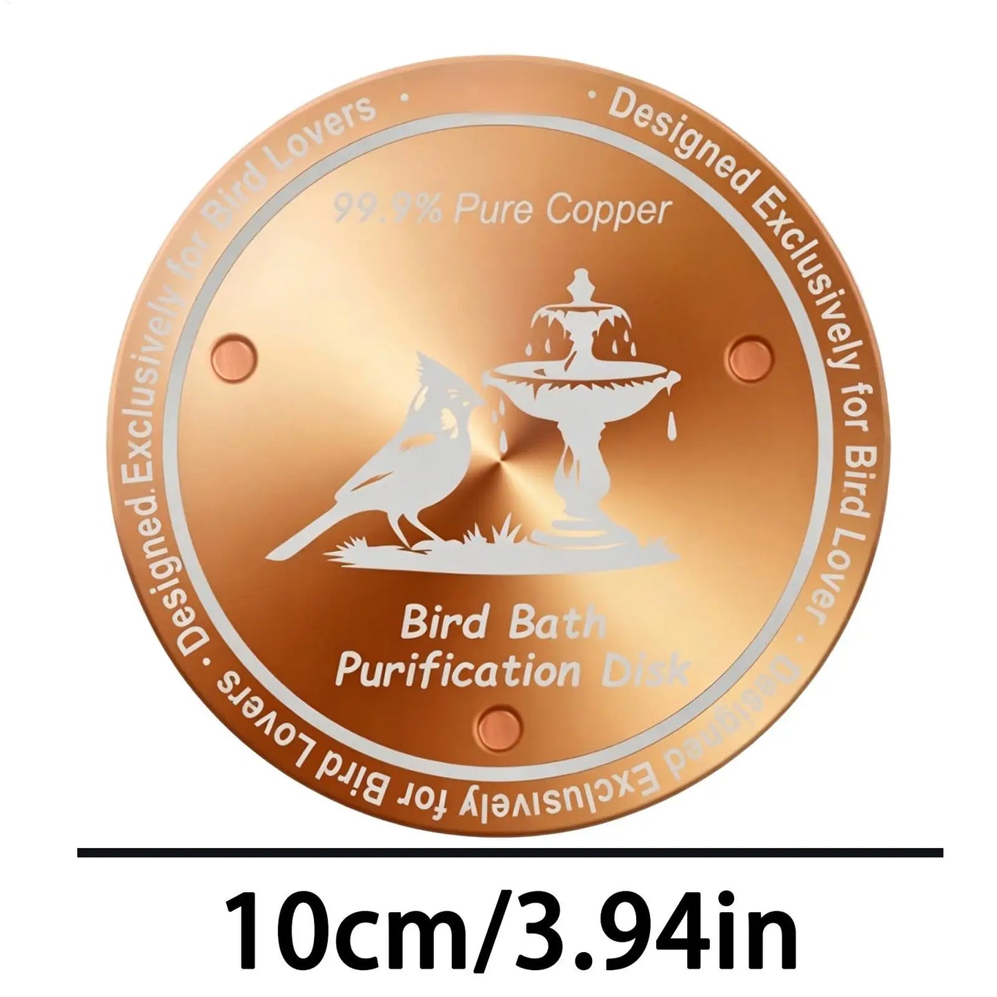 Copper Bird Bath Purification Disk – Natural Algae Cleaner