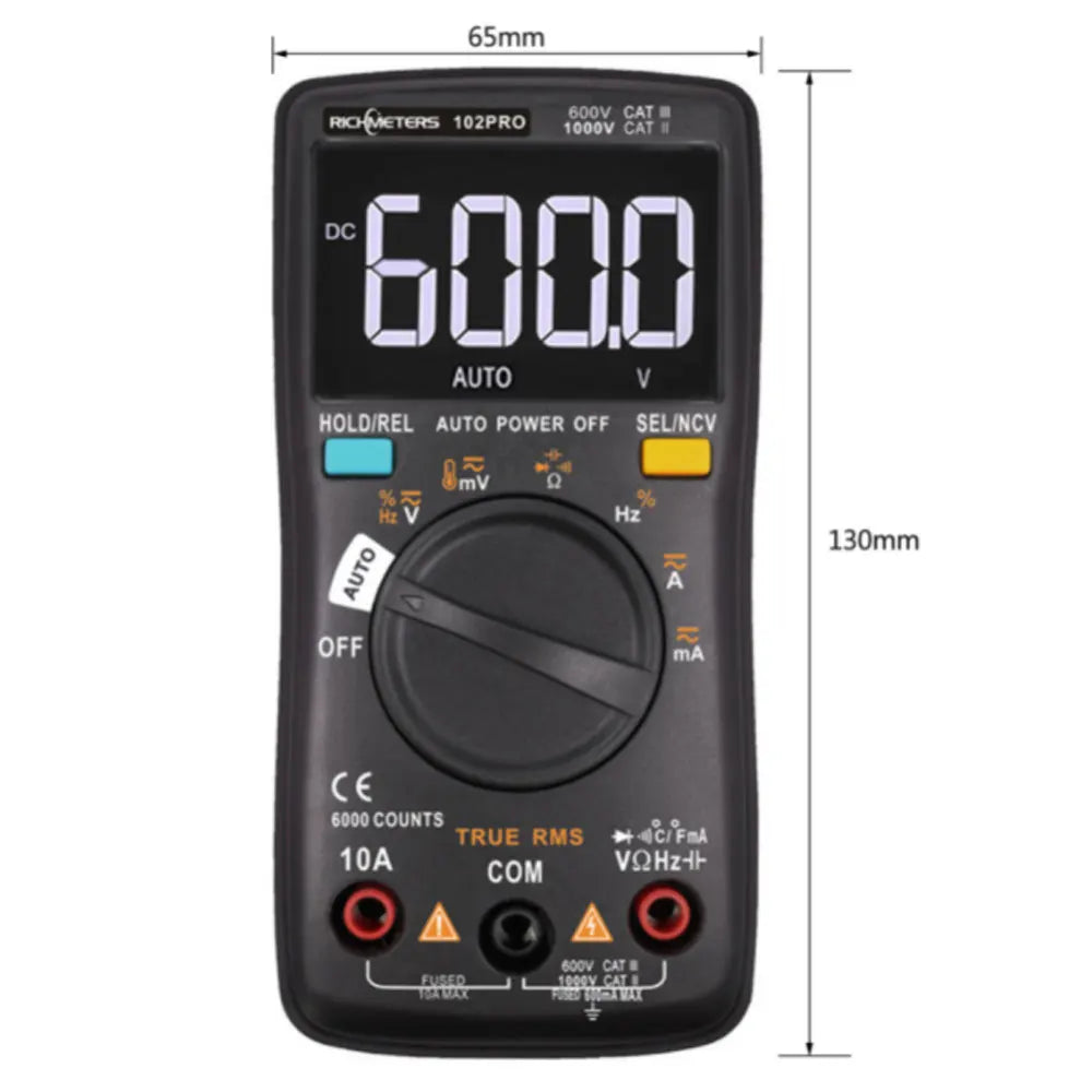 RM102Pro Auto Multimeter 6000 Counts Back Light AC DC Ammeter