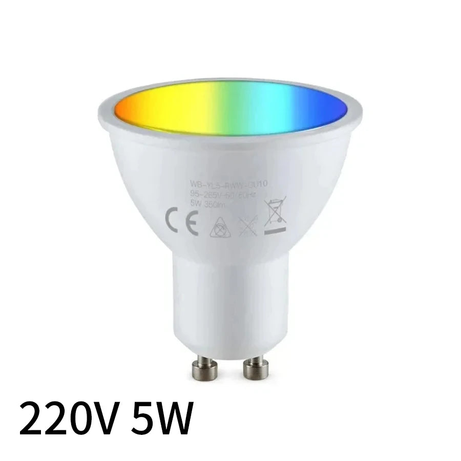 5W 7W 9W 220V 110V Tuya Smart WiFi GU10 LED Bulb Spotlight Alexa Lamp RGBCW Smart Life APP Control Works With Google Home Echo Peaceful Pleasures Health and Wellness 220V 5W Yes