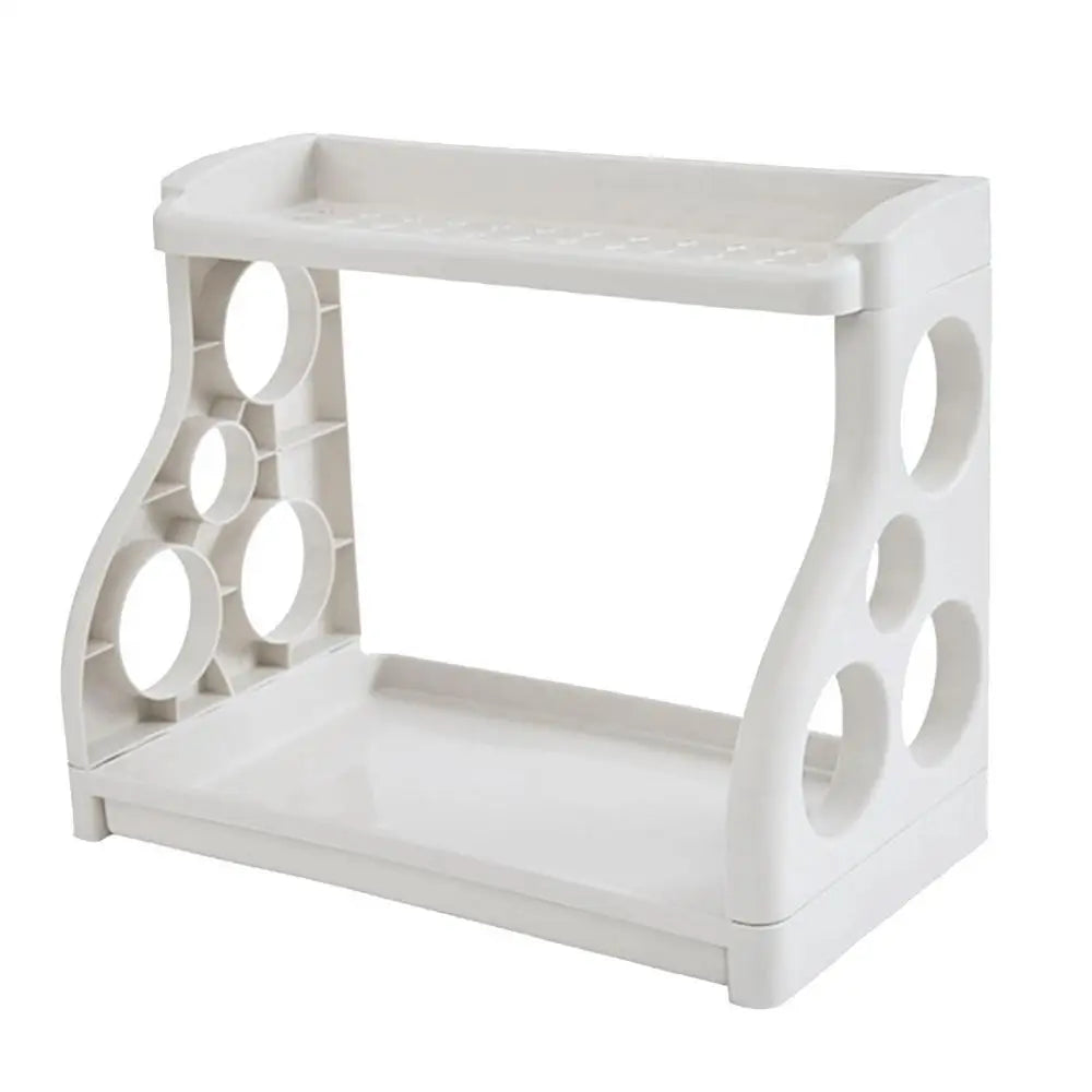 Kitchen Counter Shelf 2-Tier Kitchen Shelf Multi-Purpose Spices Organizer Knives Stand Space Saving Compact Storage Rack For Peaceful Pleasures Health and Wellness gray China Mainland