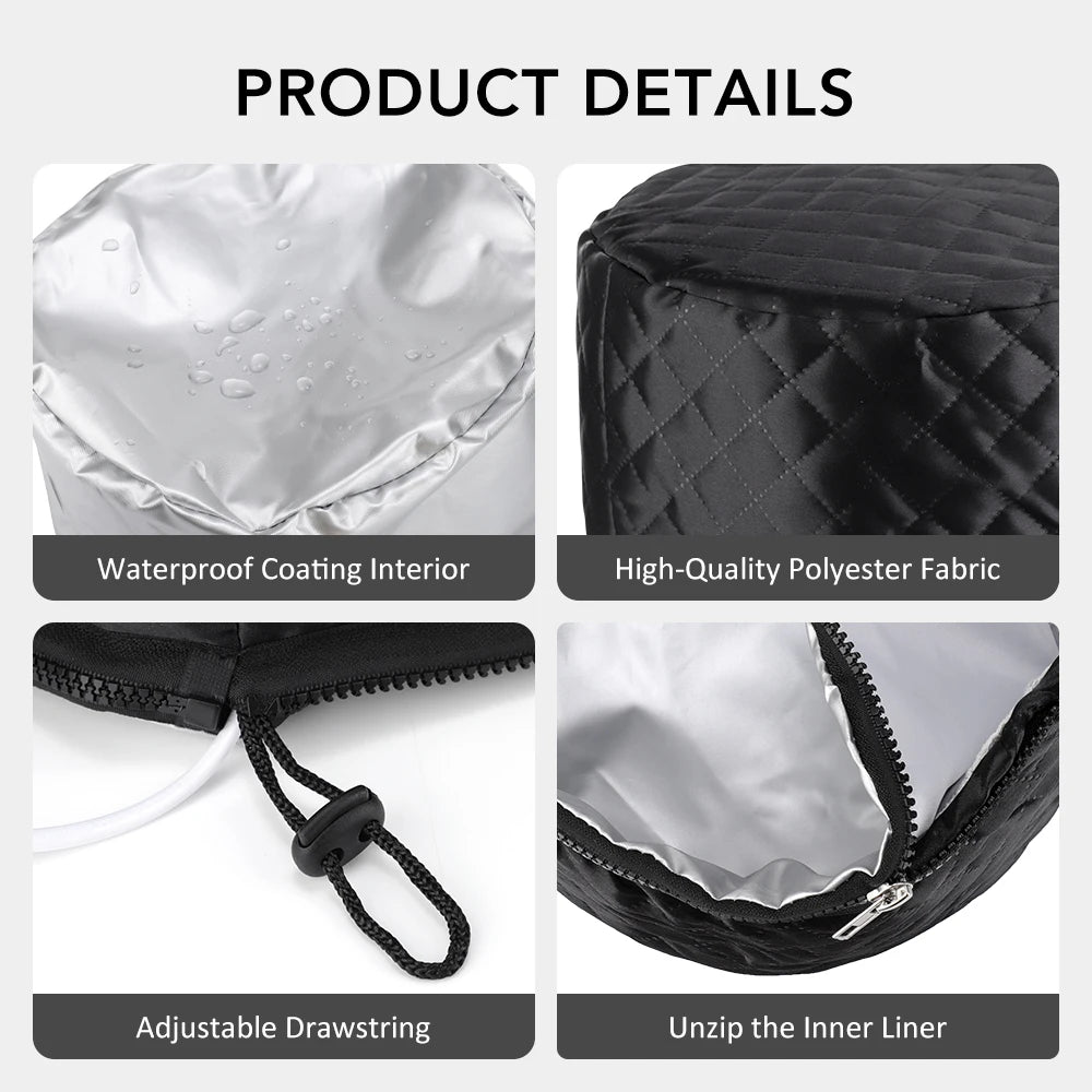 Home Salon Hair Steamer Cap Women Electric Portable Heating Hat Hair Oil Baking Mask Cap 3 Timer Deep Conditioning Bonnet Black Peaceful Pleasures Health and Wellness