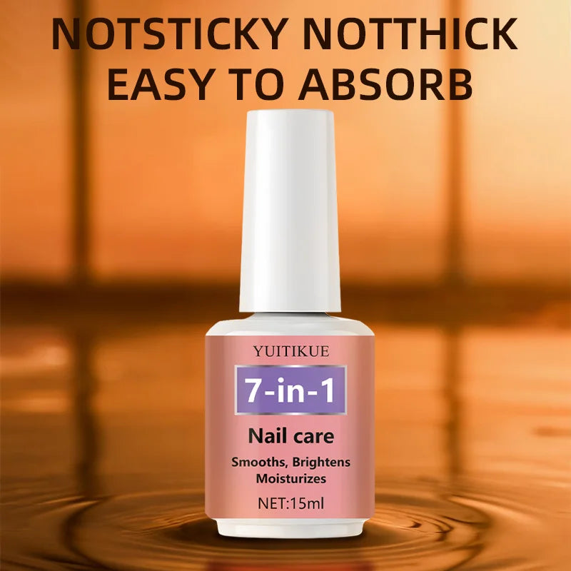 YUITIKUE 7-in-1 Nail Polish 15ml - Smooths, Brightens & Moisturizes Nails, Fast Drying, Non-Sticky Base Coat & Top Coat Peaceful Pleasures Health and Wellness