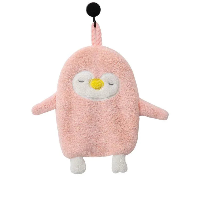 Penguin Coral Velvet Hand Towel – Thick & Absorbent