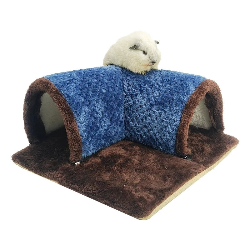 Fleece Guinea Pig Hideout Tunnel Bed | Corner Cage Hide
