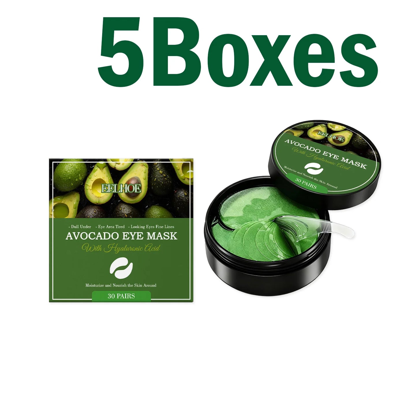 Hyaluronic Acid Under Eye Patches – Dark Circles, 30 Pairs Peaceful Pleasures Health and Wellness 5 x 30Pairs