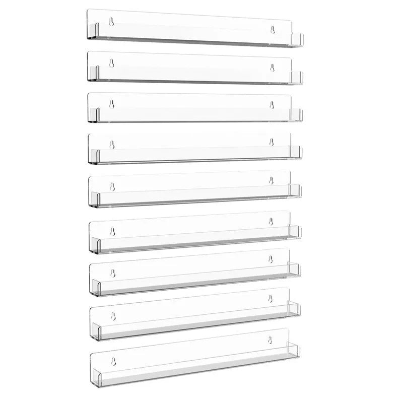 Transparent Multi Layer Acrylic Nail Polish Organizer Storage Display Rack for Beauty Salon and Nail Technician Home Use Peaceful Pleasures Health and Wellness 9pcs