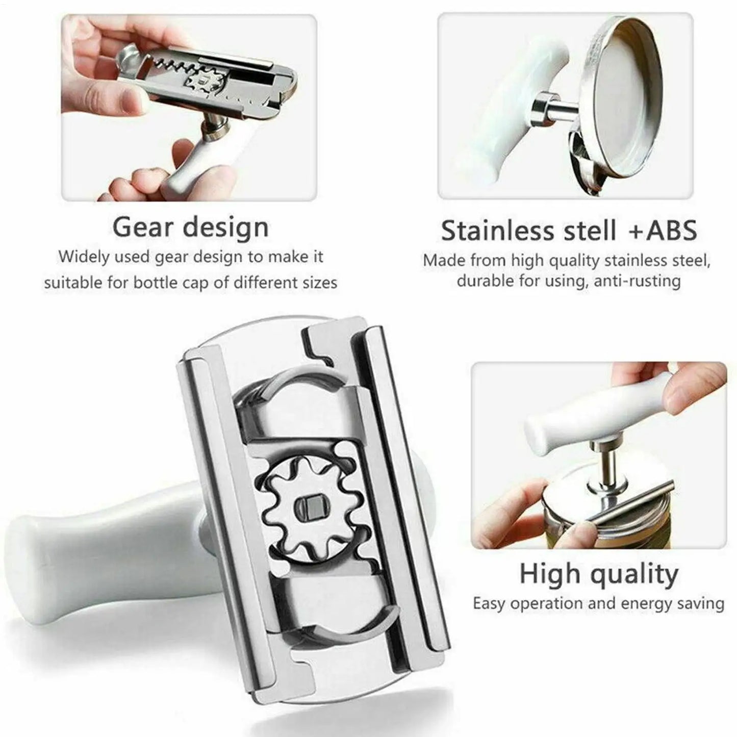 Stainless Steel Jar & Lid Opener – Manual Kitchen Grip Tool