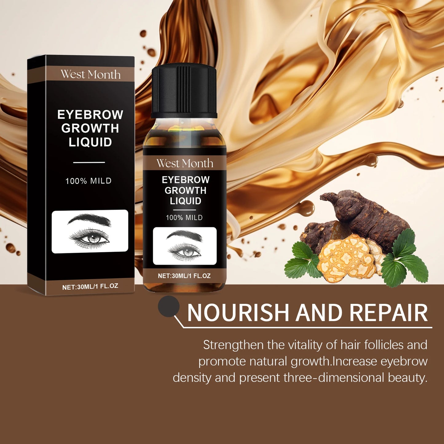 WEST MONTH Eyelash & Eyebrow Growth Serum | Thicker Lashes