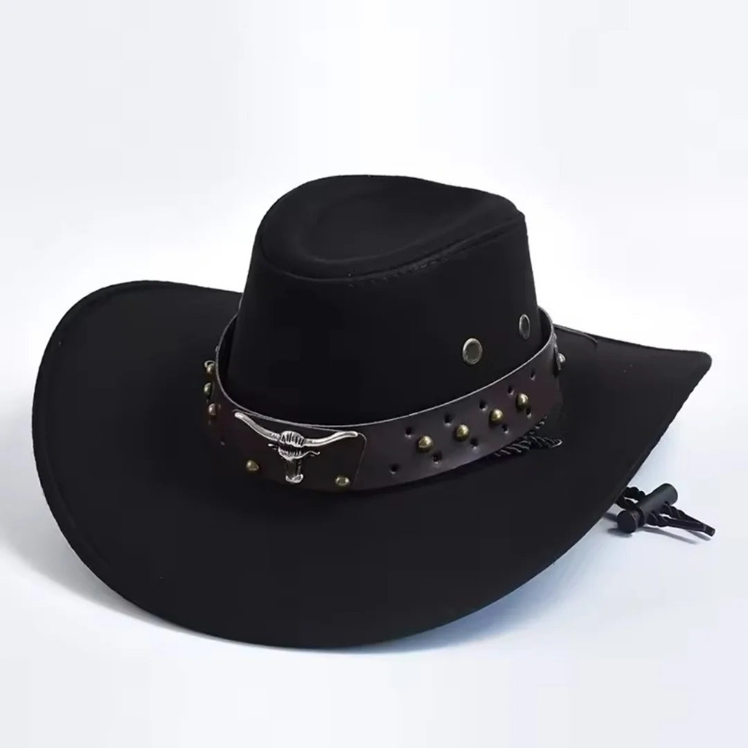 Artificial Suede Western Cowboy Hats Vintage Big-edge Gentleman