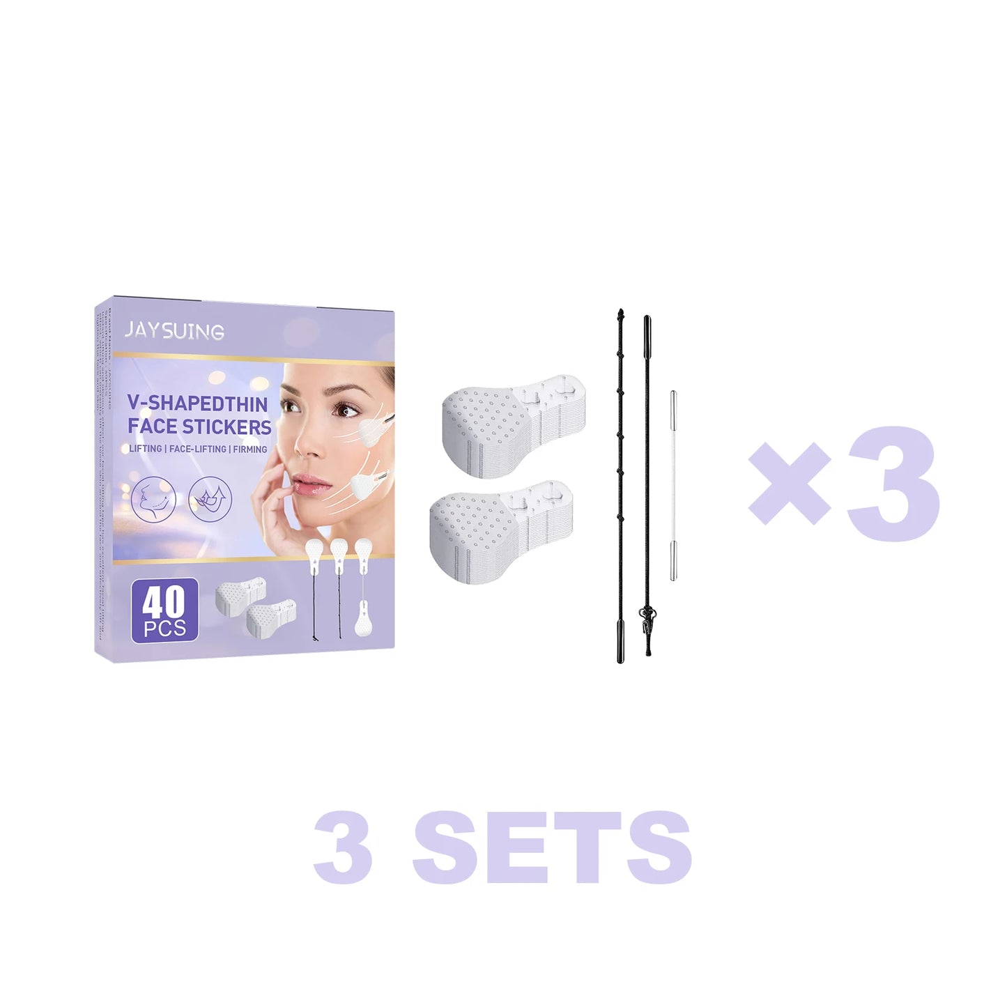 Jaysuing V-Shaped Thin Face Stickers Slim Anti Wrinkle Enhancing Tightening Facial Lift Up Neck Eye Double Chin Skin Care Makeup Peaceful Pleasures Health and Wellness 3 sets