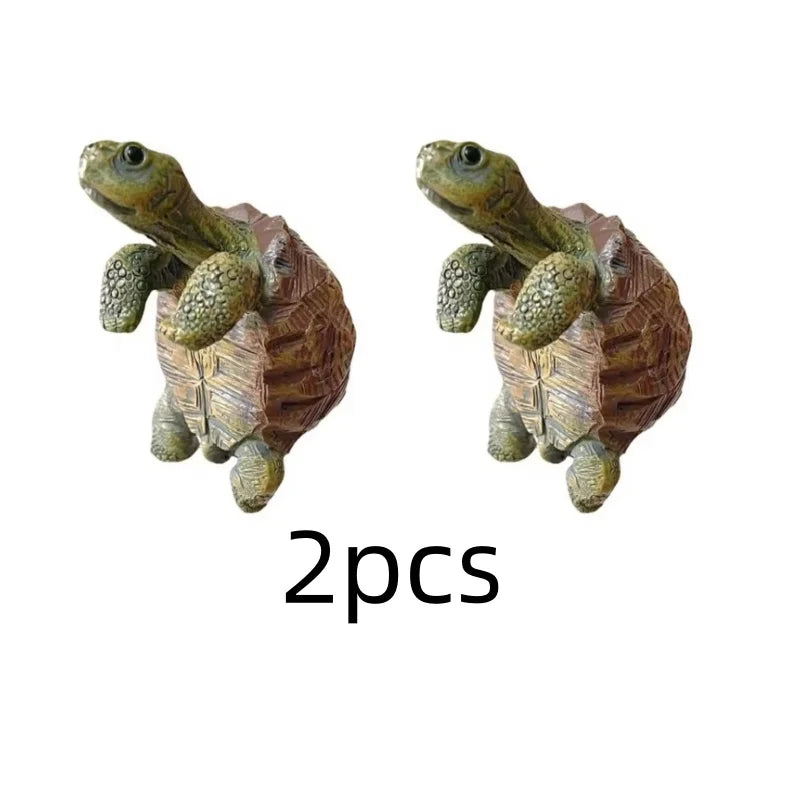 1/2Pcs Creative Simulation of Small Turtles Resin Crafts Gardening Balcony Flower Pot Decoration Home Fish Tank Small Ornaments Peaceful Pleasures Health and Wellness 2pcs