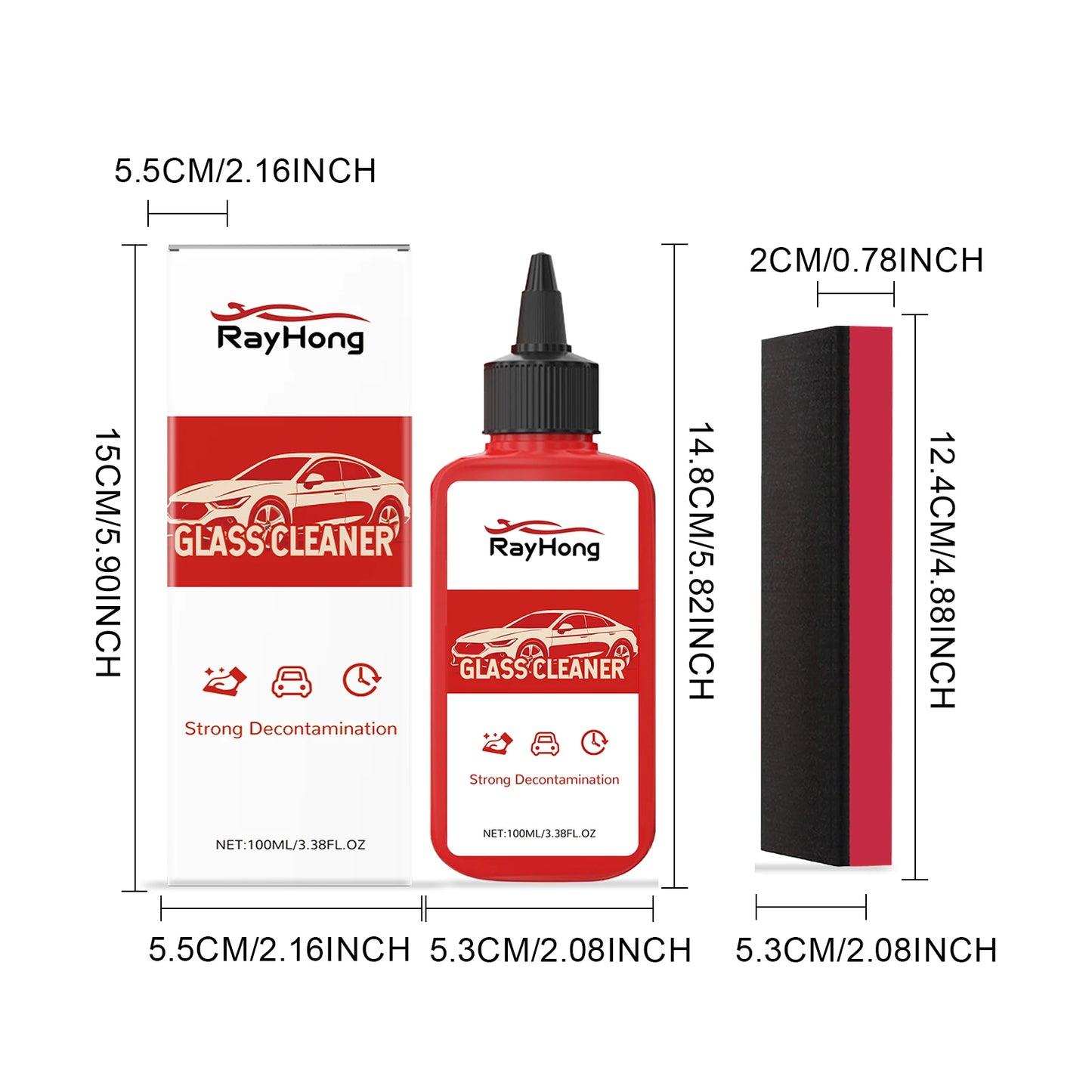 RayHong Windshield Oil Film Remover & Glass Cleaner 100ml