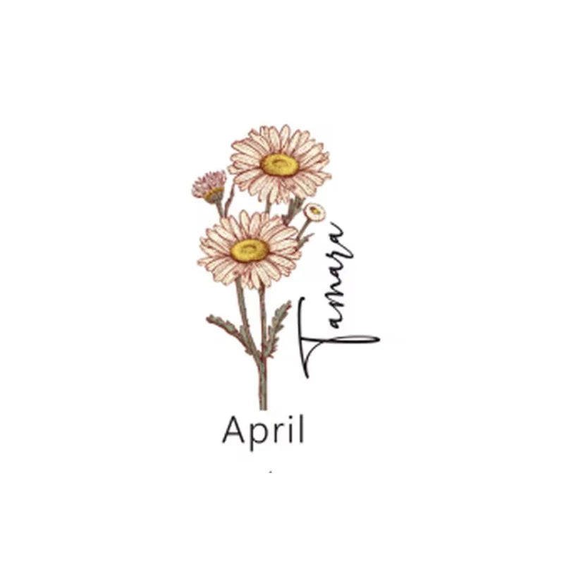 Personalized Name Birth Flower Glass Cup with Bamboo Lid Straw Birthday Gifts Wedding Bachelorette Party Bridal Shower Decorate Peaceful Pleasures Health and Wellness custom style 4 7.5x14.3cm