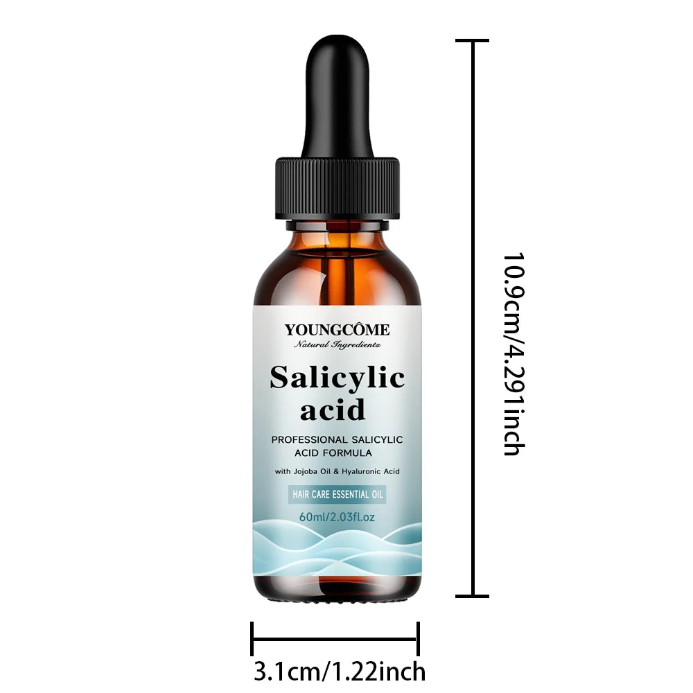Salicylic Acid Hair Shampoo Magical Repair Damage Frizzy Soft Smooth Shiny Hair Deep Clean Moisturizing Keratin Hair Care Essent Peaceful Pleasures Health and Wellness 60ML