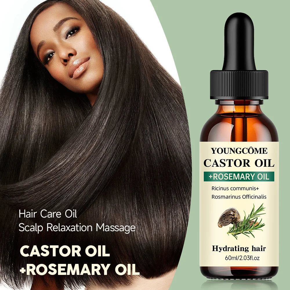 Castor & Rosemary Oil for Hair Growth – Thicker, Shinier Hair Hair Growth Oil Peaceful Pleasures Health and Wellness