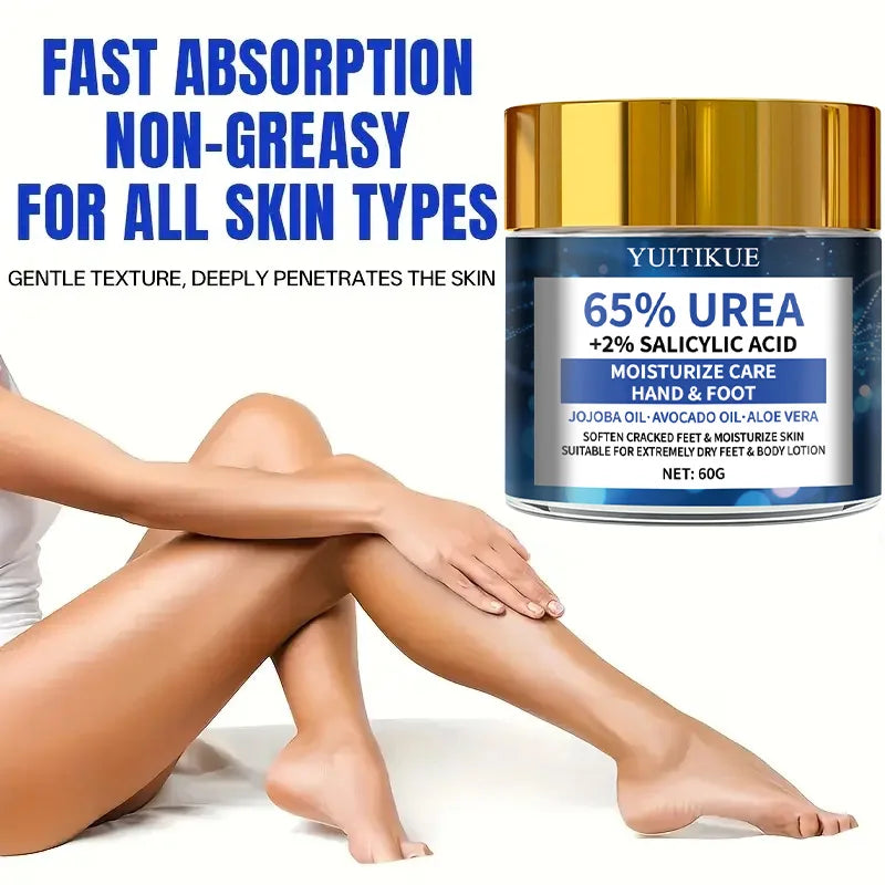 YUITIKUE 65% Urea Foot Cream 60g - Soften Cracked Heels in 2 Weeks, Fast Absorption Non-Greasy, with Jojoba & Avocado Oils Peaceful Pleasures Health and Wellness