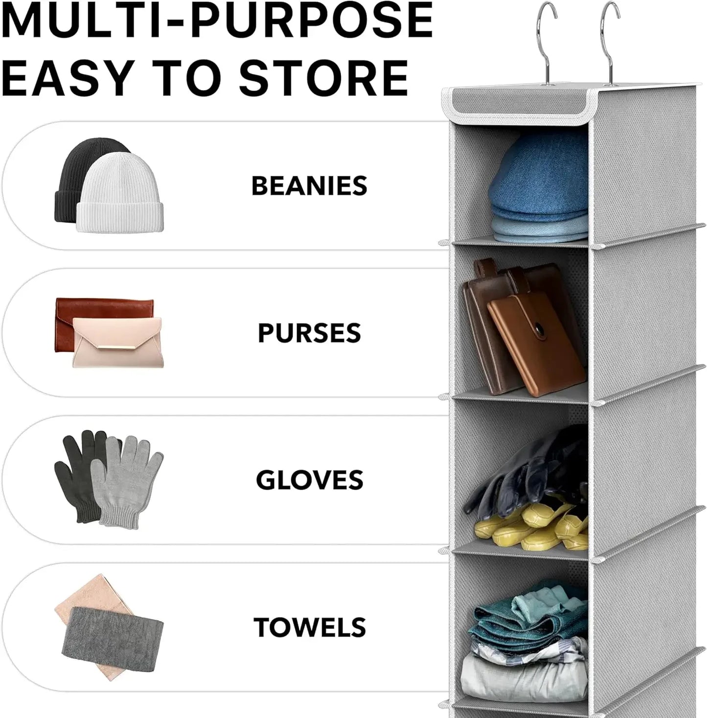 10-Tier Hanging Shoe Organizer for Closet, Grey - Maximize Space, Durable & Foldable Peaceful Pleasures Health and Wellness