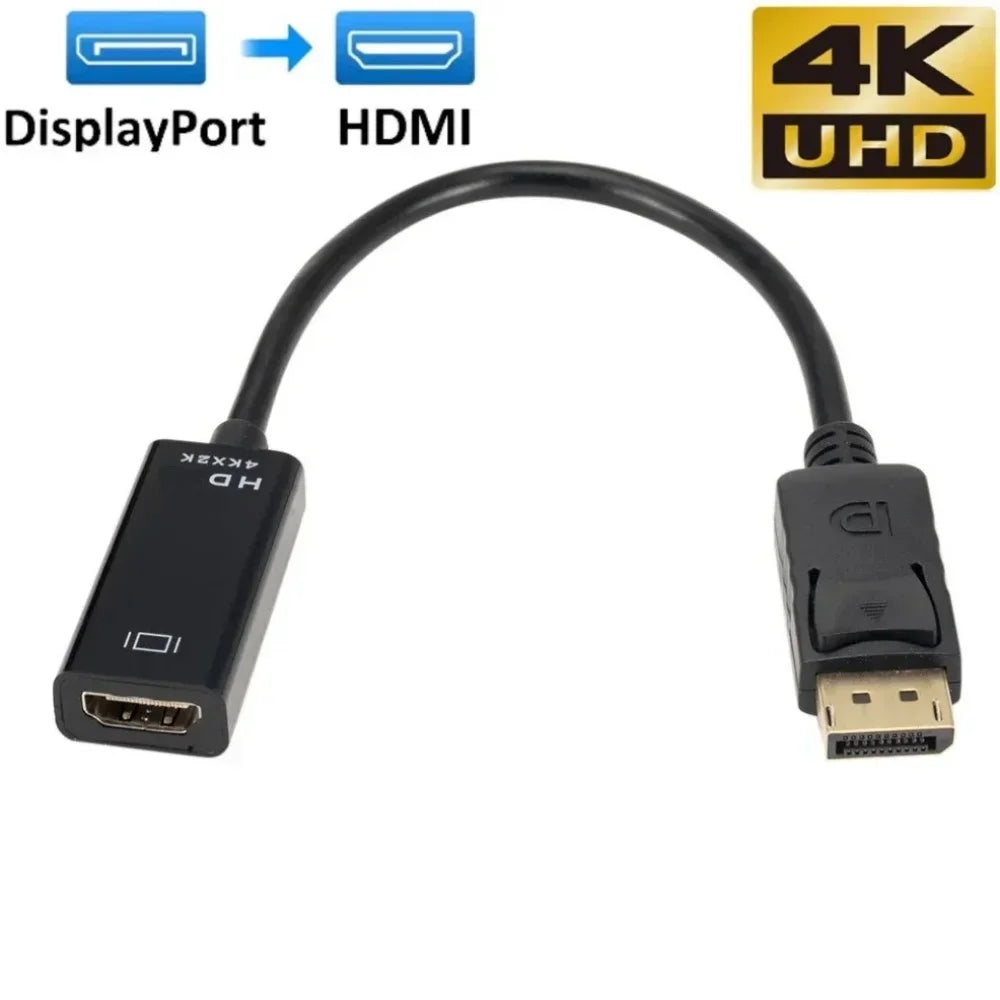4K DisplayPort to HDMI Adapter | Male DP to Female Converter