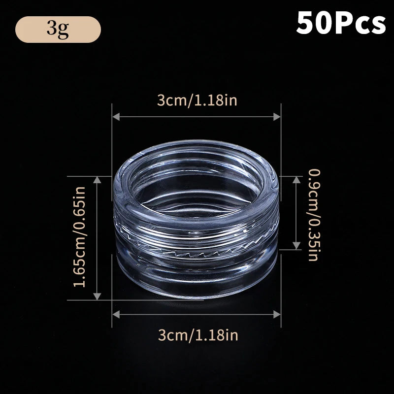 Empty Cosmetic Cream Jars Clear Plastic 3g–20g | 20–50 Pack
