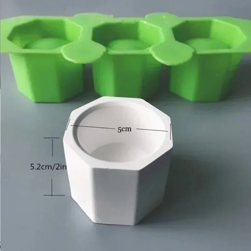 3-hole Silicone Ice Tray Mold Wine Glasses Creative Cactus Flower Pot