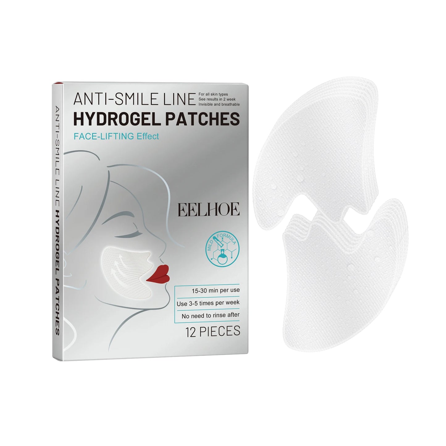 EELHOE Hydrogel Face Patches – Lifting, Firming & Anti-Aging 12pc Hydrogel Face Patches Peaceful Pleasures Health and Wellness 12pcs Boxed