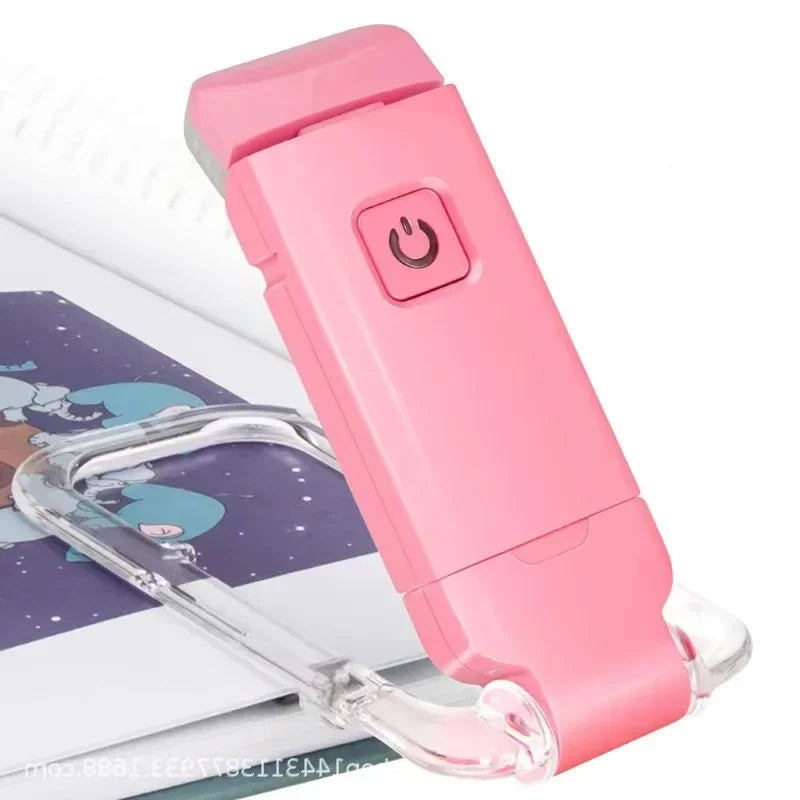 LED Clip-on Book Light Home-appliance Night Lights Lamp Charging Mode Eye Care USB Children's Reading Light Indoor Table Peaceful Pleasures Health and Wellness Pink
