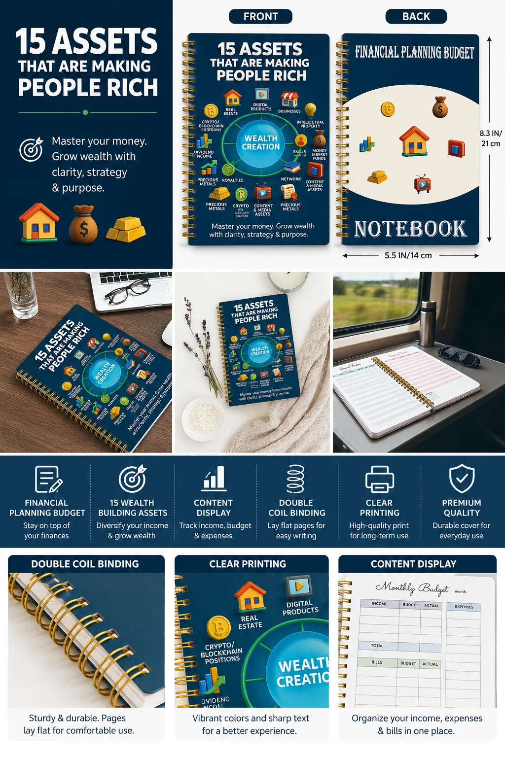 15 Assets That Making People Rich Financial Planner Notebook A5