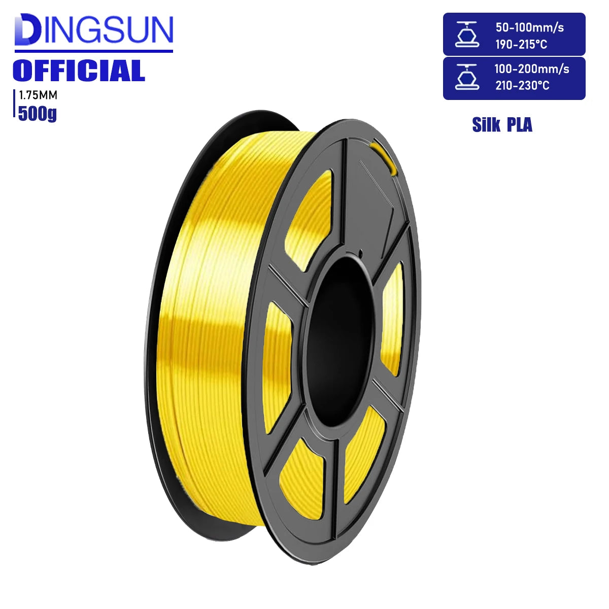 Silk PLA Filament 1.75mm | Metallic Shiny 3D Printer Filament 250g