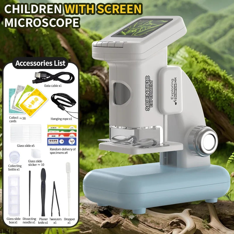 Children's Microscope, Portable Handheld Microscope, Student Science Experiment, Large Screen Desktop Microscope Peaceful Pleasures Health and Wellness 3