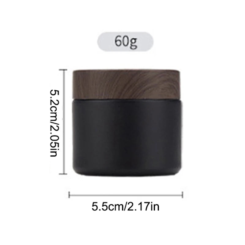 Black Glass Cream Jars – Empty Cosmetic Containers 10/30/60g