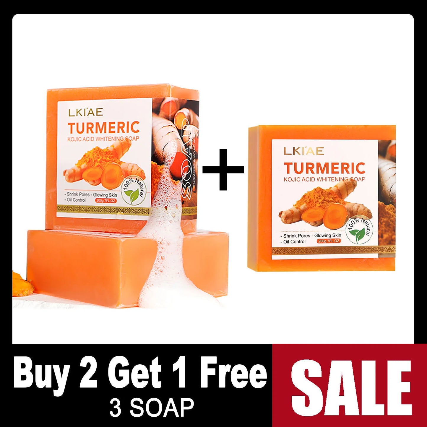 AILKE Turmeric Kojic Acid Brightening Soap Bar – Face & Body
