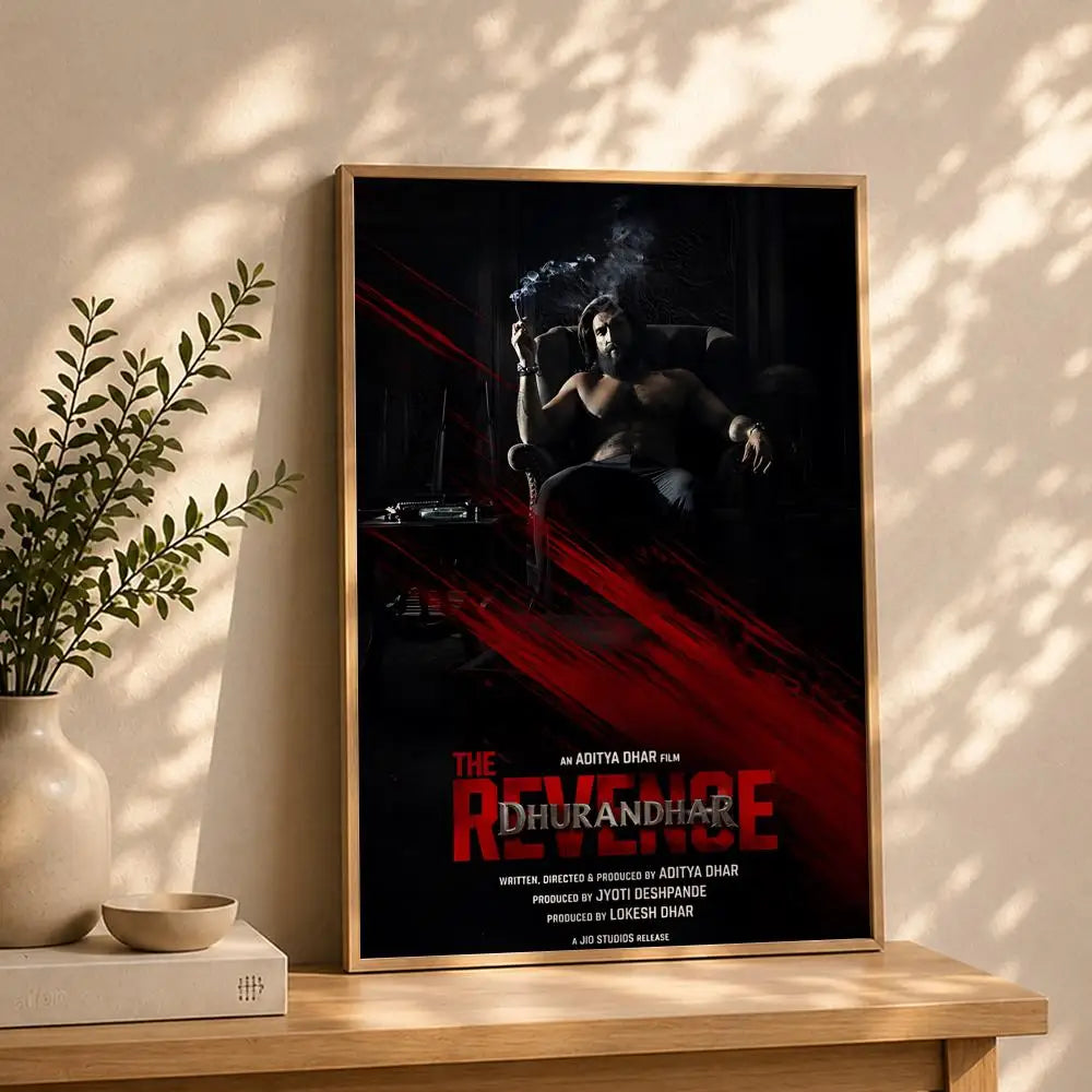 Movie-Dhurandhar 2 Poster HD Self Adhesive Waterproof Wall Art Ideal for Home Office Dorm Bedroom Great Gift Peaceful Pleasures Health and Wellness White14 21X30cmNoframe