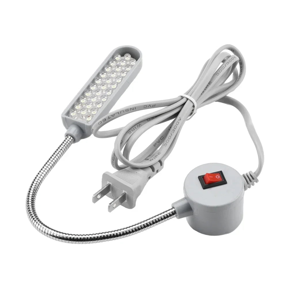3-Pack LED Sewing Machine Lights – 360° Gooseneck, 110V/220V