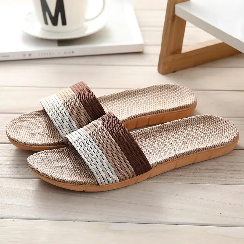Men's Striped Beach Sandals | Breathable EVA Slides & Flip-Flops