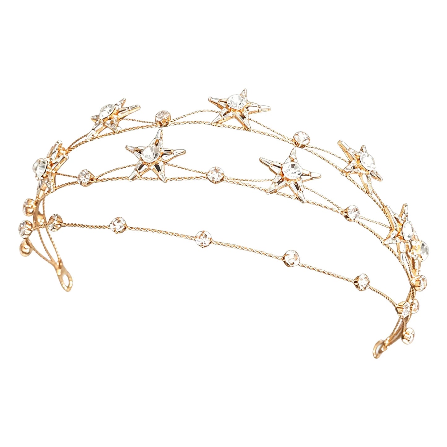 Baroque Star Hairband For Women Alloy Rhinestone Bridal Headpiece With Double Layer Design Peaceful Pleasures Health and Wellness Fd970