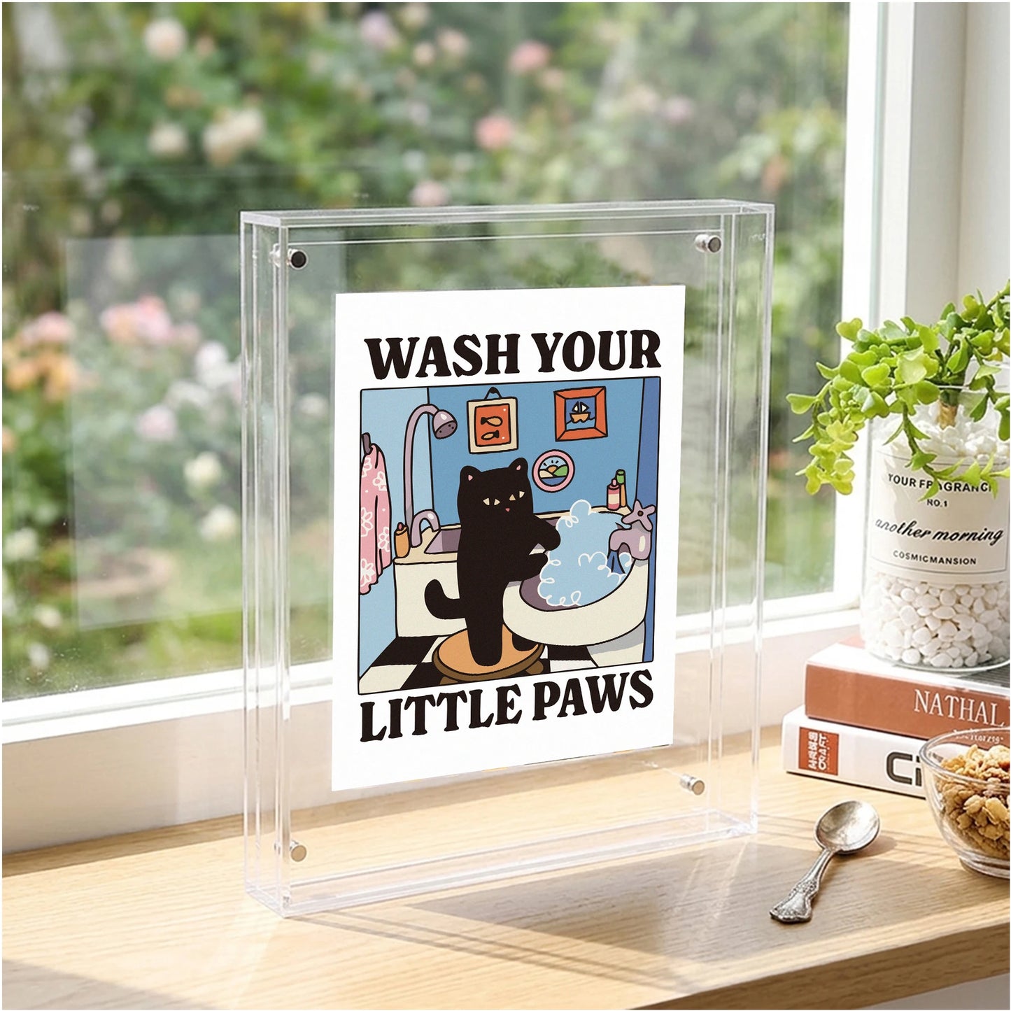 Acrylic "Wash Your Paws" Wall Photo Frame | Square & Rectangle