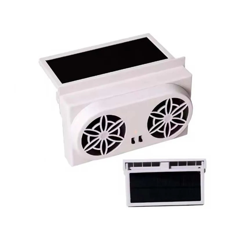 Exhaust Powerful Ventilation Window Radiator Radiator Fans Usb Cooling Car Fans With Solar Panel Rechargeable Solar Fan Peaceful Pleasures Health and Wellness WHITE
