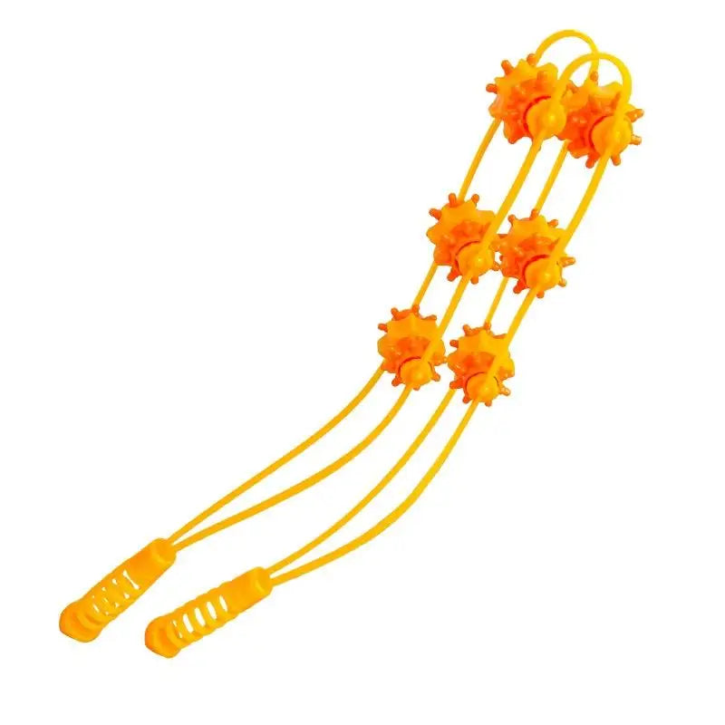 Back & Shoulder Massage Roller – Pull Strip Ball Massager Massage Roller Peaceful Pleasures Health and Wellness YELLOW