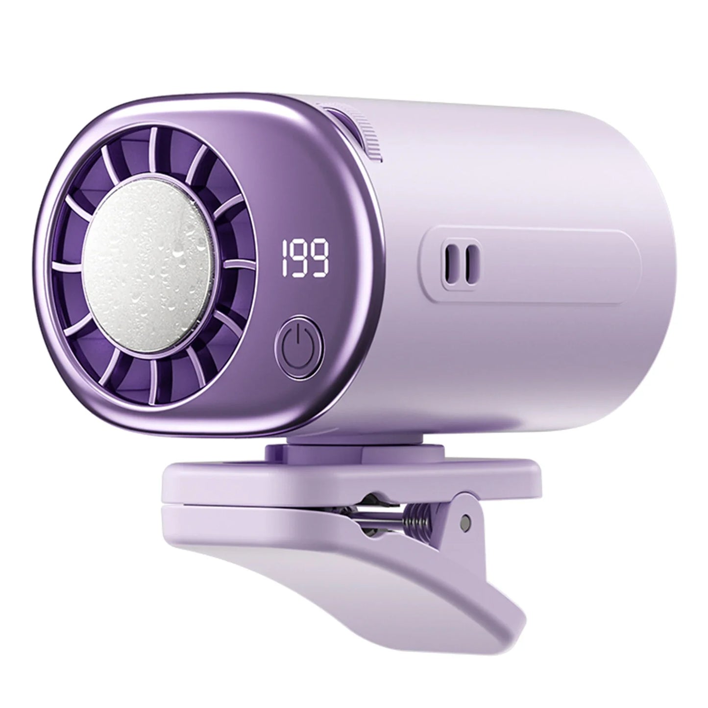 USB Car Clip Cooling Fan 360° 199 Speeds LED Display