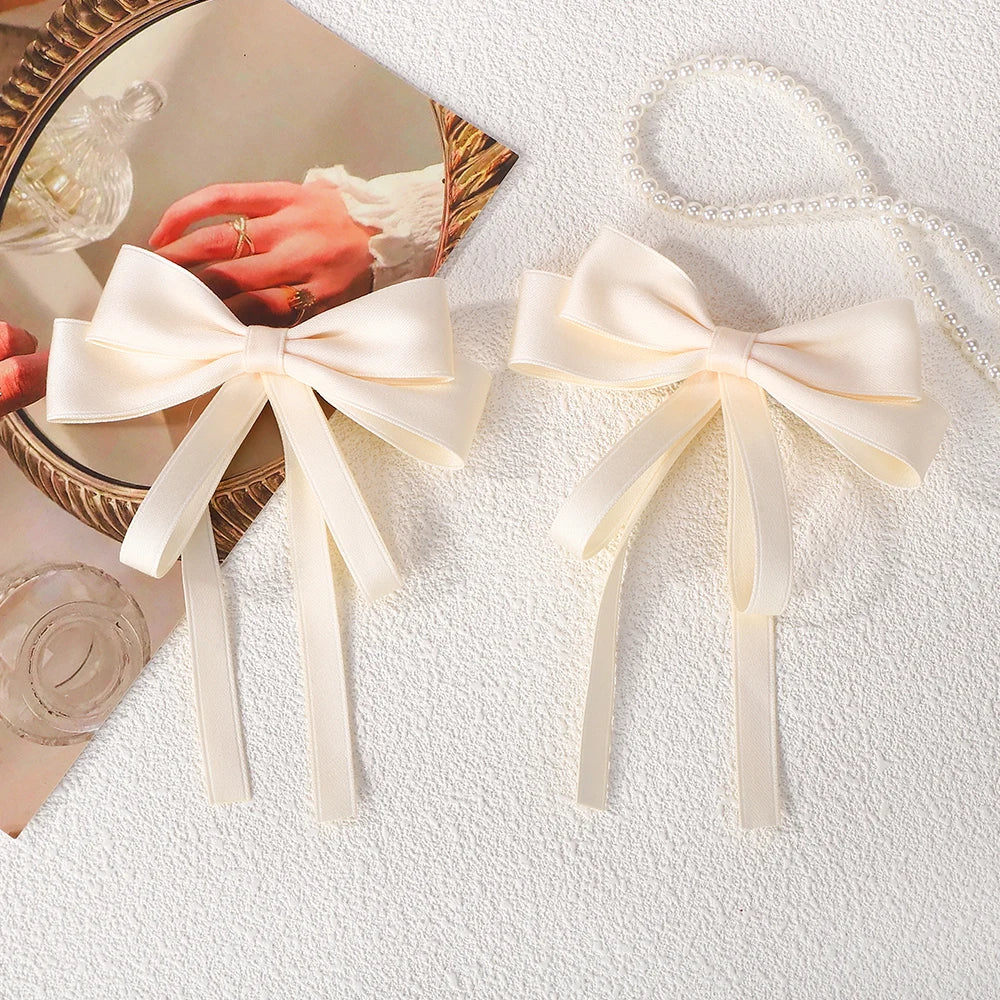 Korean Fashion Fabric Hair Bow Hairpin Women Girls Ribbon Clips
